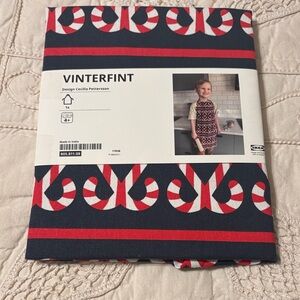 IKEA VINTERFINT Red and White Candy Cane Fabric Kids Apron